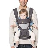 Ergobaby Babytrage 360 Cool Air Mesh Carbon Grey, Ergonomische 4in1 Babytragetasche Baby-Tragesystem Kindertrage bis 20 kg