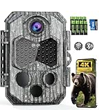 Wildkamera mit Handyübertragung App, 84MP 4K WLAN Wildkamera mit 8 AA-Batterien, 130 ° Weitwinkel Wildtierkamera mit Bewegungsmelder Nachtsicht, 32GB Speicherkarte, IP66 Wasserdicht