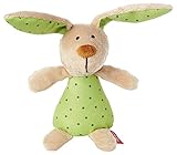 Sigikid 41169 Rassel Hase Red Stars Mädchen und Jungen Babyspielzeug empfohlen ab Geburt grün