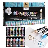 Kleidungsfarbe, permanente, weiche Textilfarben, Bastelwerkzeug, wasserdicht, 30 ml, 24 Farben, Malerei für Handwerk, Kleidung, Kinder, Erwachsene, Glasdekoration, Holz, Leinwand, Hut