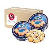 Dänische Butterkekse Cookies, Gebäckmischung - Blau Nostalgie Dose 2er Pack (2 x 454 g) von Pere's Candy® Box mit Geschenk