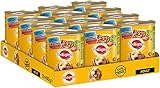 Pedigree Hundefutter Nassfutter mit 3 Sorten: Rind, Lamm und Huhn in Pastete, 12 Dosen (12 x 400g)