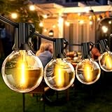 LED Lichterkette Außen Strom 20m - Outdoor Lichterketten 65FT mit Aussen Wetterfest 30+2 G40 Glühbirne Warmweiß Aussenlichterkette für Balkon Garten Pavillon Terrasse Vorzelt Hochzeit Party