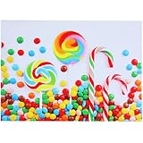 SEWACC Lutscher Fotohintergrund aus Langlebigem Material Cartoon Kinderfoto Requisite für Geburtstagsfeier und Kinderzimmer Wanddekoration