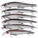 SHADDOCK 6stk Angeln Kunstköder Blinker Angelköder Wobbler Crankbait Popper Jerkbait Künstliche Hartköderstöpsel mit Drillingshaken Surf Angelköder Striper Bass Lachs Salzwasser Süßwasser