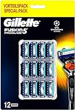 Gillette Fusion 5 ProGlide Rasierklingen mit Trimmerklinge für Präzision und Gleitbeschichtung, 12 Ersatzklingen