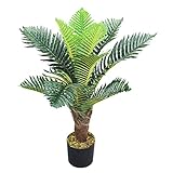 Decovego Künstliche Palme groß Kunstpalme Kunstpflanze Palme künstlich wie echt Plastikpflanze Auswahl Dekoration Deko, Auswahl Palme Pflanze:Palme Modell 14 (Palmfarn 65 cm)