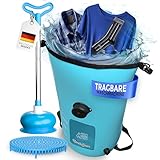 Tragbare Waschmaschine ohne Strom - Faltbarer Waschbeutel Pömpel Waschbrett Set, klein & leicht für Handwäsche, Reisewaschmaschine - Outdoor mobile mini Waschtasche für Camping, Reisen, Urlaub