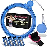 WELLRELAXX Smart Hula Hoop leise | bis 113cm Umfang | Hula Hoop Reifen Erwachsene | Hula Hoop mit Gewicht Kugel | Hullahub Reifen Zum Abnehmen mit Bauchweggürtel - schützt Haut und Kleidung