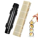 Yuqilin Sushi Maker, Schwarz Sushi Bazooka, DIY Sushi Machen Maschine, Abnehmbar Kitchen Gadgets, Einfach zu Verwenden Reisbällchen Former, für Küche, Camping, Picknick, Reisen, Party