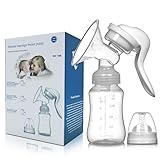 Handmilchpumpe,Manuelle Milchpumpe,Manuelle Stillpumpe,Silikon Milchpumpe und Muttermilchauffänger,Handpumpe für Muttermilch,Tragbar,Kompakt,Fördert Muttermilch Sanft und Effizient