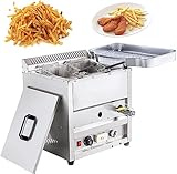 Kommerzielle Propan-Fritteuse mit Temperaturkontrolle, Edelstahl-Design für große Kapazität