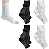 RHZXD 4 Paare Tieberg Orthopädische Kompressionssocken für Herren Und Damen Orthoback Socken Kompressionsstrümpfe (Schwarze 2-Paare, Weiße 2-Paare)