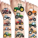 Tattoos für Kinder,10 Blätter Traktor Kindertattoos Hautfreundlich Bauernhof Auto Tattoo Aufkleber Kinder,Mitgebsel Kindergeburtstag Gastgeschenke Party Deko Geburtstag Deko Jungen Spielzeug