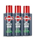 Alpecin pH Sensitiv Coffein-Shampoo S1 – 3 x 250 ml – Haarshampoo für Männer bei trockener, gereizter, juckender Kopfhaut | Kopfhaut-Pflege gegen Haarausfall