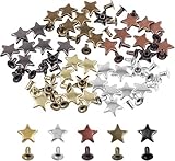 Swpeet Sternnietensortiment, 12 x 6 mm, Bronze, 12 x 6 mm, Sternnieten, Ledernieten, Nieten und Spikes für Lederhandwerk, 120 Stück