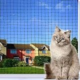 Tatamiyya Katzennetz Für Balkon, Katzennetz Drahtverstärkt 8x3m, Balkonnetz ist Robust Biss- Und Reißfest, UV- Und Witterungsbeständig, Zum Balkonen, ​Terrassen Und Fenstern(Schwarz)