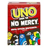 UNO Show 'em No Mercy - 56 zusätzliche Karten, harte Aktionskarten und brutale Spielregeln für die gnadenloseste Version von UNO, Stapelregel und Handkartentausch, ab 7 Jahren, HWV18