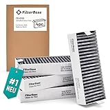 FilterBase® Clean Air Aktivkohlefilter 4 Stück - Filter Set passend für Bosch HEZ9VRCR0 / Siemens HZ9VRCR0 / Neff Z821VR0 / Gaggenau CA282111 oder Constructa CZ9VRCR0 (195 x 75 x 35 mm)