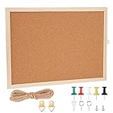 Pinnwand Kork 20x30cm, Pinwand mit Holzrahmen, Korkwand Pinnwand Klein, Cork Board Befestigungsmaterial und Druckstifte im Lieferumfang Enthalten, Pinwand Korktafel für Küche (20x30cm)