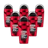 L'Oréal Men Expert 48H Deoroller für Männer, Deo Roll-On gegen Schweißgeruch, Schwitzen und Achselnässe, Herren Deodorant mit Holzig-frischer Duft ohne Alkohol, Ultimate Control, 6 x 50 ml