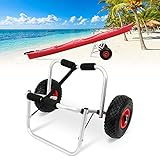 Gimisgu Faltbare Kajakwagen Kanuwagen Aluminium SUP Bootstrailer Bootswagen Surfwagen für Kanu Surfboard Faltboot Transportwagen bis 80 kg Anhänger für Boote