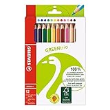 Umweltfreundlicher Dreikant-Buntstift - STABILO GREENtrio - 12er Pack - mit 12 verschiedenen Farben