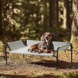 Gardner Pet Hundeliege Outdoor, Erhöhtes Hund Haustierbett, Kühlendes Hundebett für Draußen, Haustierliege Waschbar und Robuster mit guter Luftzirkulation, Grau, S, 88 x 55,5 x 31 cm