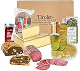 Almgourmet 8-tlg. Geschenkset - Tiroler Spezialitäten für Frühstück - Inkl. Almdudler, Konfitüre, Wurst- & Käse Delikatessen