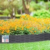arvioo Rasenkante 20m 20 STK, Abgrenzen den Rasen von Beeten, Beeteinfassung mit Dornen, Formbar, UV-Beständig, Werkzeugelose Schneller Einbau, Beetumrandung Ratten Gartenpalisade (Anthrazit)