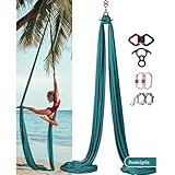 Yoga Vertikaltuch, Yogatuch Zum Aufhängen, Aerial Yogatuch Aus Nylon Mit Hardware, Trapez Schaukel, Yoga Schaukel Set, Akrobatik Tuch Aerial Yogatuch Seide Für Erwachsene(8X2.8M) (Color : Dunkelgrün