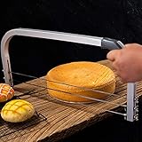 FROPIJ Tortenschneider Tortenbodenschneider 53cm, Edelstahl Tortenmesser mit 3 Schneiddrähten, Tortensäge Höhenverstellbar Kuchenschneider Tortenzubehör für Kuchen, Brot & Lebensmittel