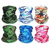 Geek-M 6 Stück Schlauchschal Multifunktionstuch für Herren/Damen Bandana Mundschutz, Loop Schal für Laufen Wandern Radfahren Motorradfahren (Camouflage)