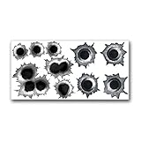 Einschuss-Löcher Sticker Set I 10 Bullet-Holes als Auto-Aufkleber, für Roller Moped Motorrad-Helm Notebook Laptop Smartphone I schwarz grau I kfz153