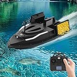 GramStudio Futterboot mit 2 Köder Bins unabhängig, Angelköder Boot 500m Fernbedienung mit LCD-Display, Futterboot Angeln mit LED Scheinwerfer, Doppelmotoren