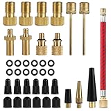 38 STK Fahrradventil Adapter Set, Luftpumpe Französisches Ventil Adapter, Ventiladapter Luftpumpe Adapter Set, Fahrradventil auf Autoventil Adapter Aufsatz für Kompressor, mit Ballpumpen-nadeln