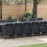 Qnhdfrt Garten-Esstischgruppe Anthrazit 400x100 cm Poly-Rattan 16-Sitzer Mattes Finish bierzeltgarnitur gartenmöbel Set für Terrasse Balkon Lounge