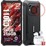 Blackview BV6200 Plus Outdoor Handy 11000mAh 24GB+256GB/2TB, Android 15 Outdoor Smartphone Ohne Vertrag, 98DB Lautsprecher, 6.56' 90Hz, IP69K Wasserdicht, Baustellenhandy, 16MP/Dual 4G/OTG/GPS/NFC
