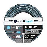 CELLFAST Gartenschlauch 6 Lagiger Wasserschlauch Doppelgeflecht Kreuz Trikotgewebe Bewässerungsschlauch UV Beständig Anti Algen Flexibler Schlauch 32 Bar 3 4 Zoll 25 Meter Hobby