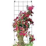 KADAX Rankgitter, Rankhilfe aus Stahl, Wandgitter für Pflanzen, Garten, Balkon, Terrasse, Drahtgitter, Kletterhilfe, Pflanzengitter, Spalier, wandbefestigung, schwarz (65 x 170 cm)