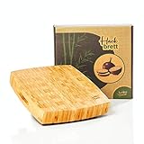 bambuswald© ökologisches Hackbrett / Hackblock aus 100% Bambus | Nachhaltiger Schneideblock Schneidebrett Arbeitsfläche