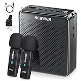 NEEWER Sprachverstärker mit kabellosem Mikrofon, tragbares, Tragbares Mini USB C, wiederaufladbar, Geräuschunterdrückung, Lautsprecher, Megafon Mikrofon Set, 10 Std., 15m Reichweite, für Lehrer, VA02