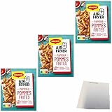 usy Bundle für Maggi Air Fryer Paprika Pommes Frites Fix Gewürzmischung 3er Pack (3x34g Packung) + usy Block
