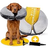 Tierhood ® - aufblasbare Halskrause für Hunde & Katzen [SCHÜTZEND] Leckschutz Hund - Hundekragen - Schutzkragen Hund - Halskragen Hund - Hundehalskrausen - Halskrause Hund - Halskrause Katze - Kragen