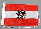Buddel-Bini Bootsflagge Österreich mit Wappen Adler 20 x 30 cm in Profiqualität Flagge Motorradflagge
