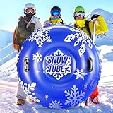 ZMLM Snow Tube, 120cm aufblasbarer Schlitten Kinder Erwachsene, verdickter Schwere-Duty Schlitten mit Griffen, Wintersport-Spielzeug für Familienaktivitäten im Freien