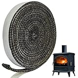 3m Kamin Dichtband, Feuerfestes Dichtungsband Selbstklebend Dichtband Glas Ofendichtschnur Kamindichtung aus Glasfasern Dichtungsband Selbstklebend für Kaminofen Tür Ofenrohr Dichtung, Breite 15 X 3mm
