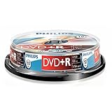 Philips DVD+R Rohlinge (4.7 GB Data/ 120 Minuten Video, 16x High Speed Aufnahme, 10er Spindel)