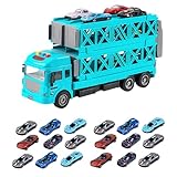 Spielzeug-Transportwagen, Transportwagen für Kinder, 2-lagiges Katapult-Rennbahn - Faltbares Transportset, Autorennstrecke mit Rennstrecke von E