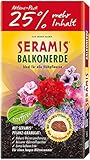 Seramis Torffreie Balkonerde, 40 l + 10 l gratis – lockere Erde für Blühpflanzen mit Pflanz-Granulat zur Wasser- und Nährstoffspeicherung